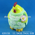 Creative cock ceramic money bank with easter design